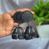 black oxidised jhumka earrings