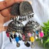 Multicolour Oxidised Earrings Jhumka