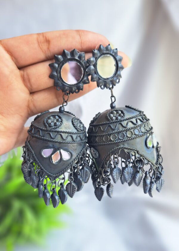 Oxidised Earrings Jhumka Black