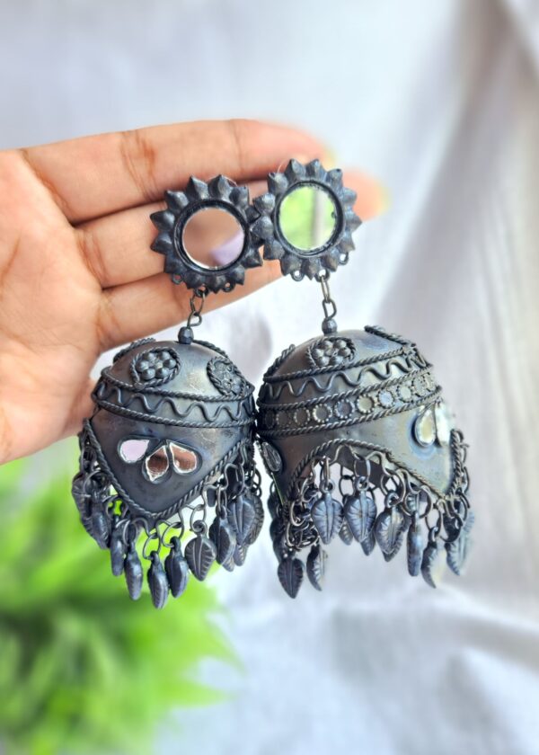 Oxidised Earrings Jhumka Black